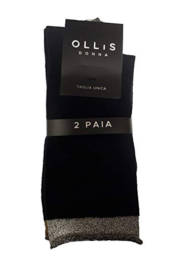 Calcetines para mujer de algodón cálido, talla única, paquete de 2 pares (disponible en la variante negra o gris)