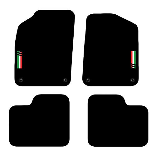 Carsio L131-CARP-CUT-3027-(58 x 4) Alfombrillas de Coche a Medida para Fiat 500 a Partir de 2012, 4 Clips, Color Negro
