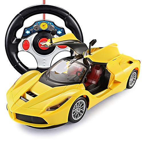 Coche RC 1/14 Escala Ferrari Radio Control remoto Coche de carreras Deriva de alta velocidad R / C Modelo de coche de juguete Vehículo para niños Niños 3 4 5 6 7 8 9 10 años Regalo, rojo, amarillo
