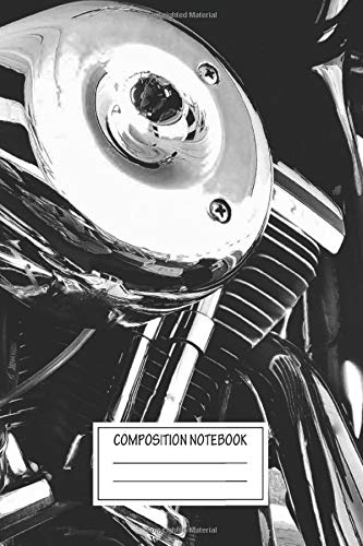 Composition Notebook: Abstract Big Twin Motorcycles Wide Ruled Note Book, Diary, Planner, Journal for Writing