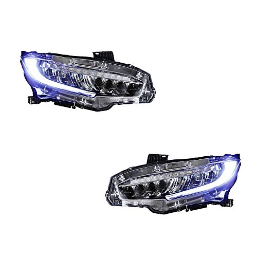 Conjunto de faros delanteros para Civic 2016-2018 Bi-Xenon proyector de lente de doble haz xenón HID Kit con luces LED de circulación diurna