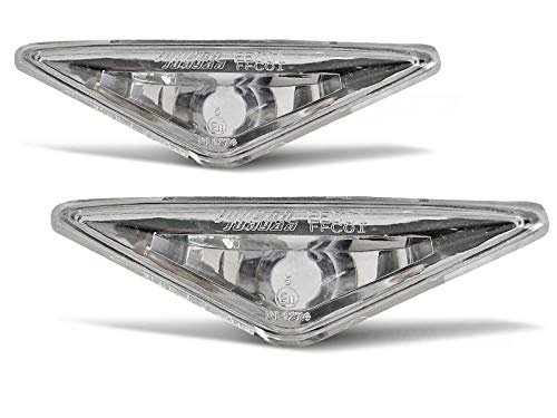 Dirección lateral compatible con Ford Focus Mk1 1998 1999 2000 2001 2002 2003 2004 BR-374 1 par de luces intermitentes intermitentes laterales cromadas Dirección lateral compatible con Ford Focus Mk1 1998 1999 2000 2001 2002 2003 2004 BR-374 1 par de luces intermitentes intermitentes laterales cromadas