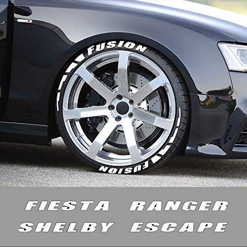 Dmwfaker para Ford Fiesta Mondeo Fusion Explorer Escape Shelby Edge Ecosport Kuga Mustang ST, Accesorios Adhesivos de Rueda de Letras de neumáticos de Coche 3D