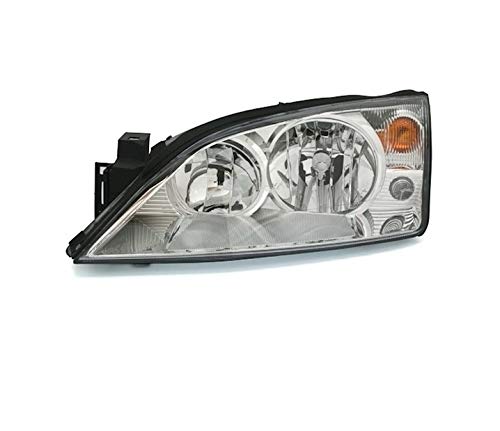 Faros VP1358L Faro izquierdo faro delantero lado del conductor Asamblea proyector luz delantera lámpara de coche cromo LHD compatible con Ford Mondeo MK3 2000 2001 2002 2003 2004 2005 2006 2007