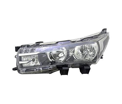 Faros VP1637L Faro izquierdo faro lado conductor montaje proyector luz delantera lámpara coche cromo negro LHD compatible con Toyota Corolla 2013 2014 2015 2016 2017- Faros VP1637L Faro izquierdo faro lado conductor montaje proyector luz delantera lámpara coche cromo negro LHD compatible con Toyota Corolla 2013 2014 2015 2016 2017-