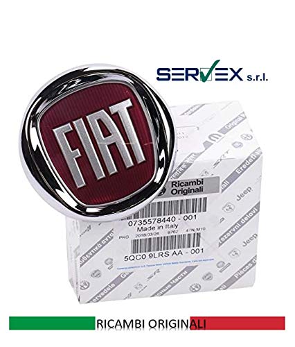 FCA | Sigla Empresa Emblema Fregio Circular Delantero Rojo Fiat Punto 2012-2018 | Recambio Original 735578440