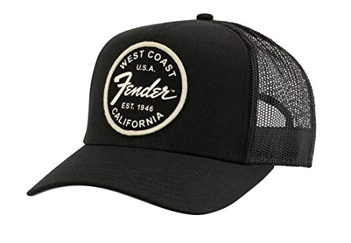 Fender© West Coast Trucker Hat, Color Negro, Talla única