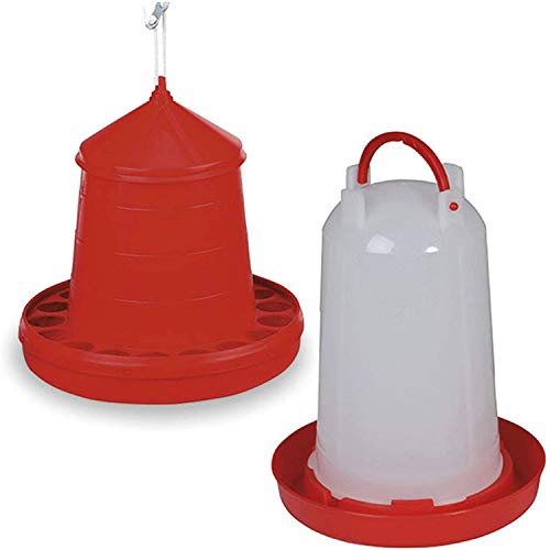 FINCA CASAREJO Pack comedero y Bebedero para gallinas y Otras Aves de 4 kg/5 litros FINCA CASAREJO Pack comedero y Bebedero para gallinas y Otras Aves de 4 kg/5 litros