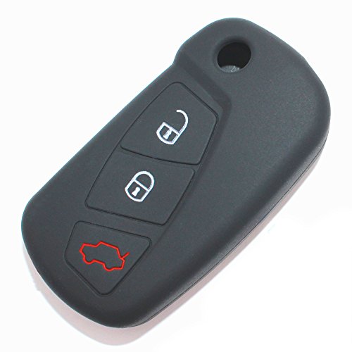 Finest-Folia - Funda de silicona para llave de coche con 3 botones, color negro