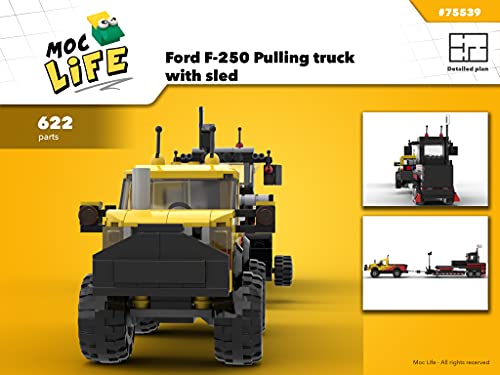 Ford F-250 Pulling truck with sled (Instruction only): Moc Life (English Edition)