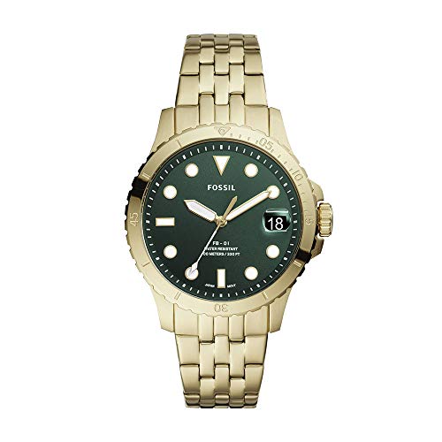 Fossil Reloj de cuarzo casual para mujer FB-01 de acero inoxidable inspirado en buceo Fossil Reloj de cuarzo casual para mujer FB-01 de acero inoxidable inspirado en buceo