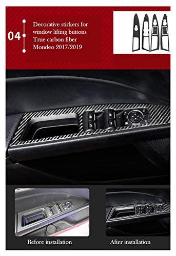 furong FIT FOR Ford Mondeo Accesorios Interiores DE Coches Interior DE Carbono Real Fibra DE CARBONA Etiqueta 2015 2016 2017 2018 2019 2019 (Color Name : Window Control Old)