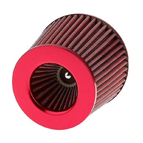 FYLYHWY Universal Car Air Filters Rendimiento Alto Flujo Filtro de Ingesta en frío Kit de inducción Deporte Power Malla Cono 76mm (Color : Red)