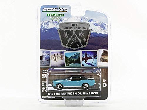 Greenlight 30154 1967 Ford Mustang Coupe Ski Country Special - Winter Park Turquesa (Hobby Exclusive) escala 1:64
