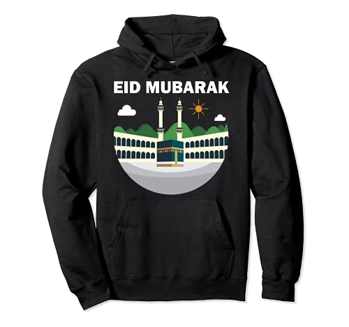 Happy Eid Mubarak 2021 Al-Fitr Al-Adha Hajj Mabroor Kaaba Sudadera con Capucha
