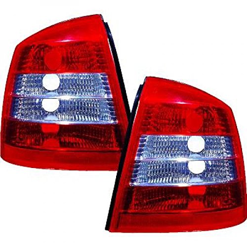 In. pro. 1805596 HD – Faros traseros para Opel Astra G, diseño Año: 97 – 04, Klarglas, Rojo y Blanco