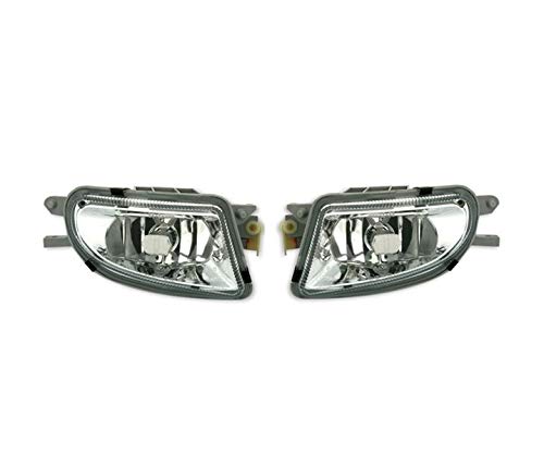 Juego de faros antiniebla compatibles con Mercedes-Benz CLK C208 CLK Cabriolet A208 2000-2002 Clase E W210 1999-2002 VH31 Halógenos Faros antiniebla delanteros 1 par de luces antiniebla cromadas