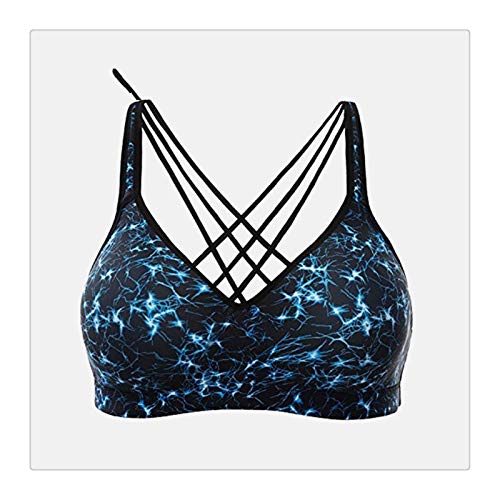 KAKAYO Las Mujeres Sujetador De Los Deportes Soporte Retrocruza Yoga Sujetador Ejecución De Entrenamiento Sujetador De La Ropa Interior De Fitness Deportes Top (Color : BLU, Size : S.)