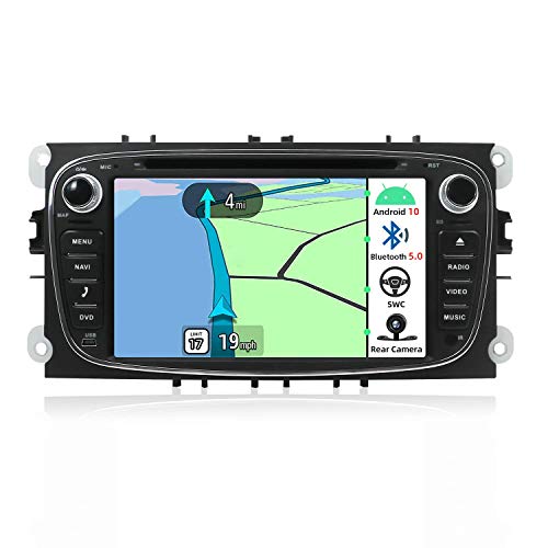 KAUTO Unidad Principal estéreo de Coche de Doble DIN Android 9.0 para Ford Focus/Mondeo/S MAX/C Ma/Galaxy Navegación GPS para Coche | 7 Pulgadas 2G + 32G | Cámara de Respaldo y Canbus Gratis | Sopo
