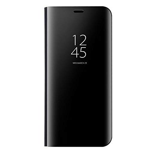 KERUN Funda de Cuero para Samsung Galaxy A52 5G Case, Funda Libro, Mirror Plating Flip Funda para Samsung Galaxy A52 5G(Negro)