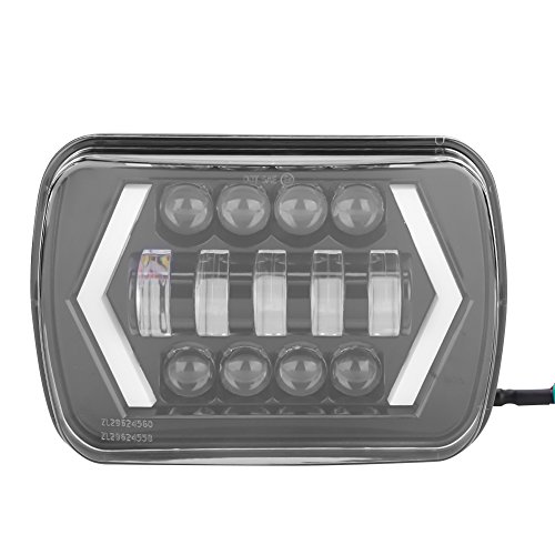 KIMISS Faros delanteros LED para coche de 7 pulgadas, faros delanteros de coche con halo DRL para faros delanteros cuadrados para 1996-2017 KIMISS Faros delanteros LED para coche de 7 pulgadas, faros delanteros de coche con halo DRL para faros delanteros cuadrados para 1996-2017