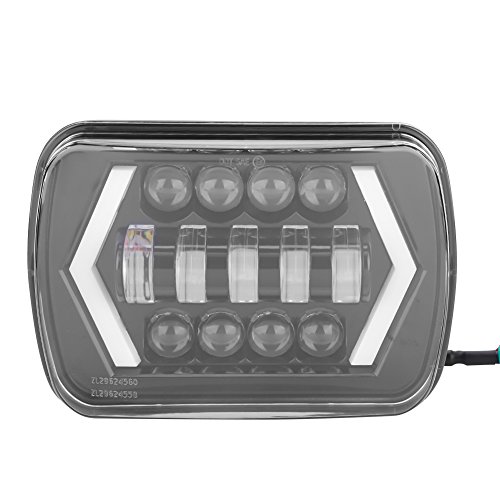 KIMISS Faros delanteros LED para coche de 7 pulgadas, faros delanteros de coche con halo DRL para faros delanteros cuadrados para 1996-2017