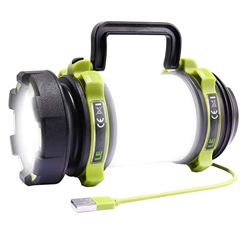 LE Lámpara de Cámping, Linterna Cámping LED Recargable 2600 mAh, 500 Lúmen Regulable, Resistente al Agua, Linterna Potente de 6 Modos con Cable USB para Senderismo, Garaje, Rescate, Bodega, etc LE Lámpara de Cámping, Linterna Cámping LED Recargable 2600 mAh, 500 Lúmen Regulable, Resistente al Agua, Linterna Potente de 6 Modos con Cable USB para Senderismo, Garaje, Rescate, Bodega, etc