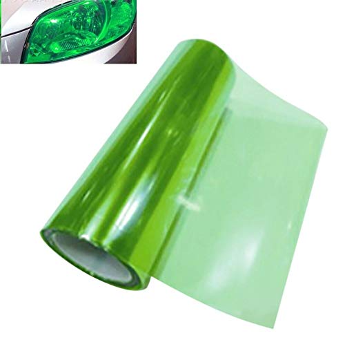 LEON-FOLIEN Lámina de tintado verde para faros delanteros, 100 x 30 cm, faros antiniebla, faros traseros, faros delanteros, tuning, coche
