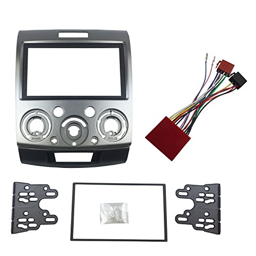 maxiou ranura para radio de coche para Everest Ranger BT-50 BT50 - Panel adaptador doble DIN estéreo con ISO Cableado Cable maxiou ranura para radio de coche para Everest Ranger BT-50 BT50 - Panel adaptador doble DIN estéreo con ISO Cableado Cable