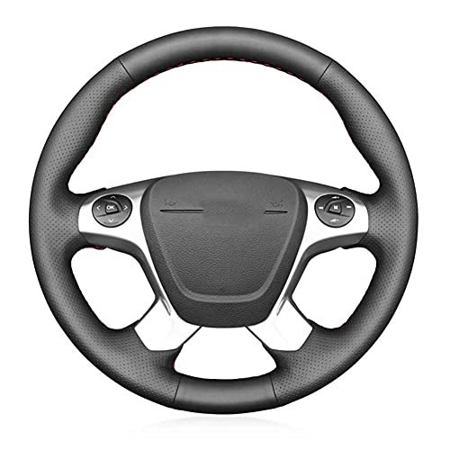 MIOAHD Funda de cuero negro para volante de coche, para Ford Transit Connect Tourneo Custom Grand Tourneo Connect 2014-2020