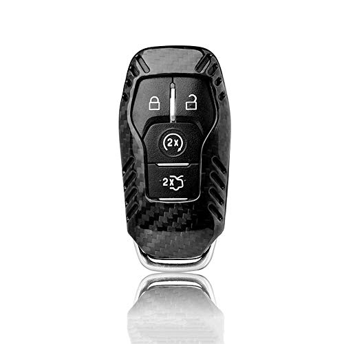 NASHDZ Carcasa de Fibra de Carbono de 4 Botones, Compatible con Ford Focus/Fiesta/Mustang/Mondeo/Kuga/Eco Sport/Edge/Exploror