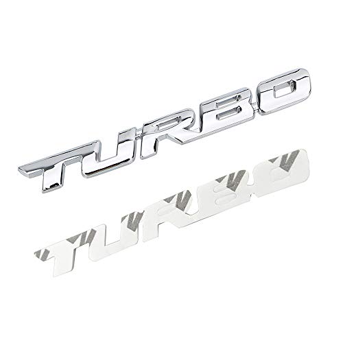 NOPNOG Pegatina de metal 3D para el coche, emblema turbo para el maletero, para Ford Focus 2 3 ST RS Fiesta Mondeo (color plateado)