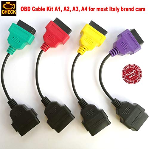 OBD Cable Adaptador OBD II,Cable de Diagnóstico OBD2 OBDII para la mayoría de los automóviles de Marca Italia Diagnose el Adaptador OBD A1, A2, A3, A4