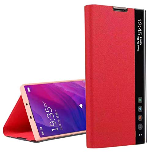 Oihxse - Funda compatible con Xiaomi Mi 9T/9T Pro Smart Cover de piel, Clear View Flip Case original para Xiaomi Mi 9T/9T Pro, 360 grados Full Body Protectora Cartera (rojo)