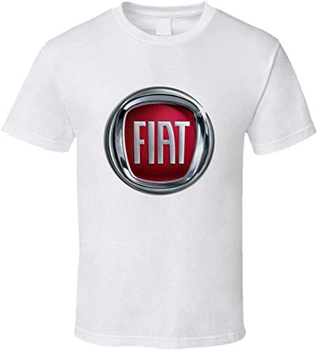 OMGAR Fiat Logo t-Shirt Classic Italian Car Fiat 500 Style Cool,White,Large