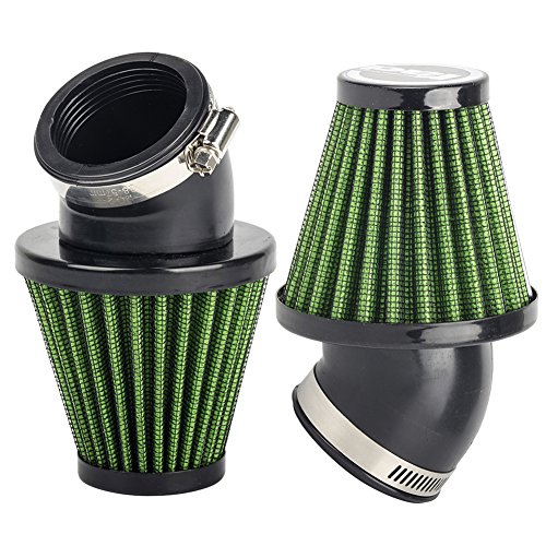 oxoxo (Pack of 2) universal Racing Air Filter 48 mm Intake for GY6 125 150 cc ATV Go Kart Scooters Art-Land Green