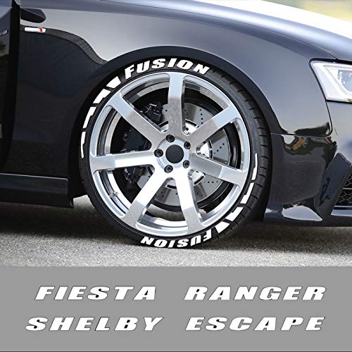 Piaobaige Etiqueta Engomada De La Rueda De Las Letras del Neumático del Coche 3D para Ford Fiesta Mondeo Fusion Explorer Escape Shelby Edge Ecosport Kuga Mustang St