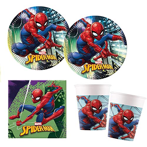 Procos 10118255 Set de fiesta con diseño de Spiderman, 52 piezas