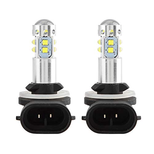 Qiilu Bombillas LED de luz antiniebla, 2 piezas 50W Auto Car High Power LED brillante Bombillas de luz diurna antiniebla Accesorio de repuesto para automóvil para Hy_undai A_ccent 12-24V