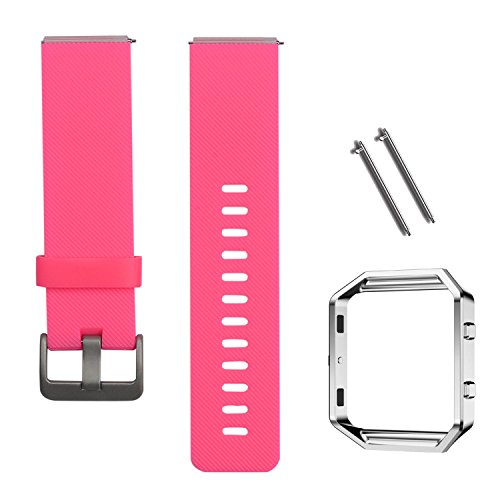 Reemplazo de silicona pulsera elegante reloj correa de la banda de muñeca con marco de reemplazo para Fitbit Blaze Smart fitness Tracker Smartband