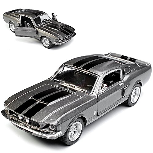 Scale 1/38 1967 Ford Shelby Mustang GT-500 diecast car Grey by Kinsmart