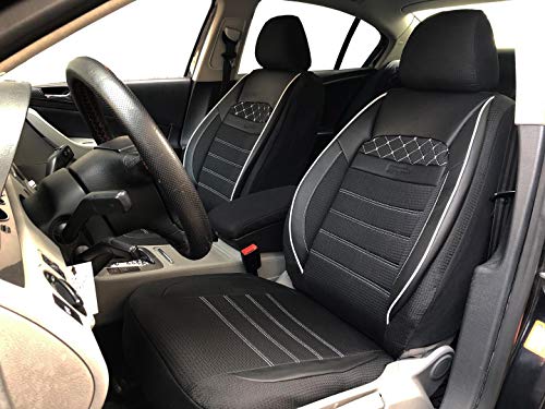seatcovers by k-maniac V2211101 Fundas de Asiento para Ford Escort V, universales, Color Blanco y Negro