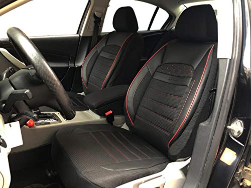 seatcovers by k-maniac V2412382 Ford Scorpio II Combi, universales, Color Negro y Rojo, Juego de Fundas de Asiento Delantero, Accesorios para el Interior del Coche
