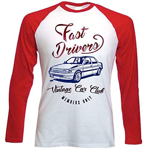Teesandengines Ford Escort GHIA Fast Drivers p Camiseta de Mangas roja largas t-Shirt Size Small