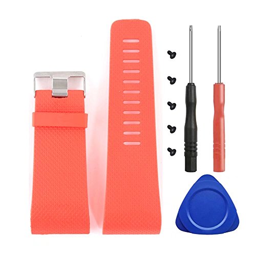 VAN-LUCKY Silicone Replacement Bands Strap for Fitbit Surge Watch Fitness Tracker WatchBand Wrist Band Wristband Accessories Large Black