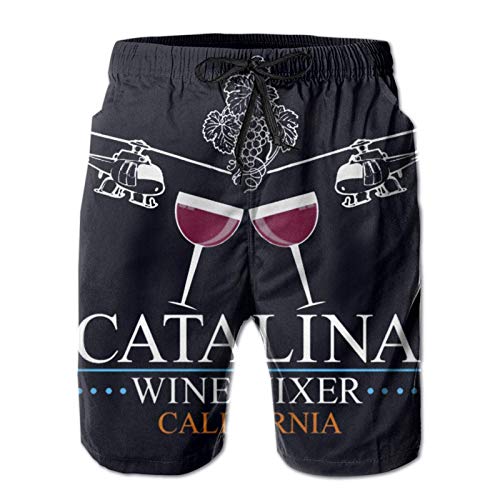 XCNGG Pantalones Cortos de Playa Wine Mixer Catalina Wine Mixer Men Swim Trunks Quick Dry Waterproof Beach Pants Beach Board Shorts with Pockets