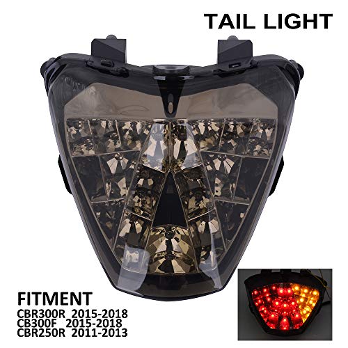 YSMOTO Faros Traseros LED para Motocicleta, luz Trasera integrada, luz de Giro y Luces de Freno para Honda CBR300R CBR 300R 2015-2018 CB300F CB 300F 2015-2018 CBR250R 250R 2011-2013 YSMOTO Faros Traseros LED para Motocicleta, luz Trasera integrada, luz de Giro y Luces de Freno para Honda CBR300R CBR 300R 2015-2018 CB300F CB 300F 2015-2018 CBR250R 250R 2011-2013