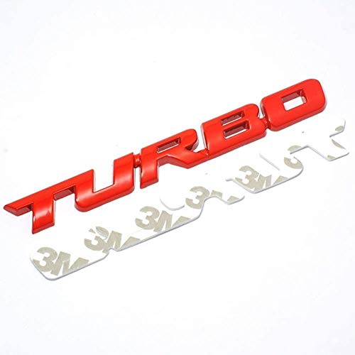 ZFXNB Etiqueta Engomada del Estilo del Coche De La Insignia del Portón Trasero del Emblema del Turbo De Metal 3D para Ford Focus 2 3 St RS Fiesta Mondeo Tuga Ecosport Fusion Plata, Rojo