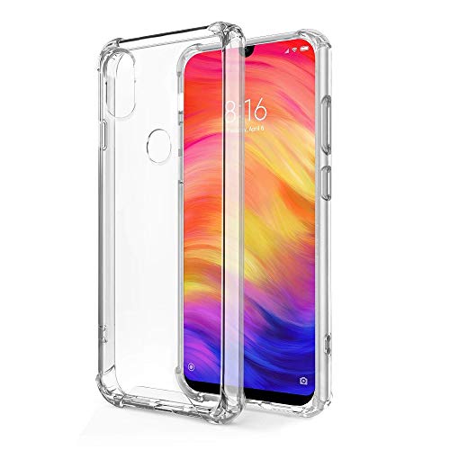 - Funda Anti-Shock Gel Transparente para XIAOMI REDMI Note 7 / Note 7 Pro, Ultra Fina 0,33mm, Esquinas Reforzadas, Silicona TPU de Alta Resistencia y Flexibilidad