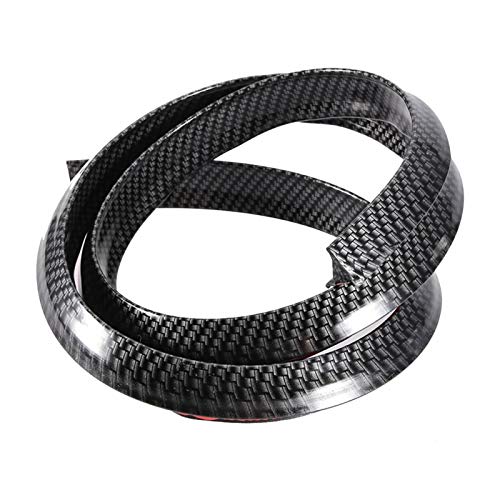 150cm guardabarros de fibra de carbono rueda cejas pegatina bengalas arco de rueda cejas protegen almohadilla antiarañazos para coche negro